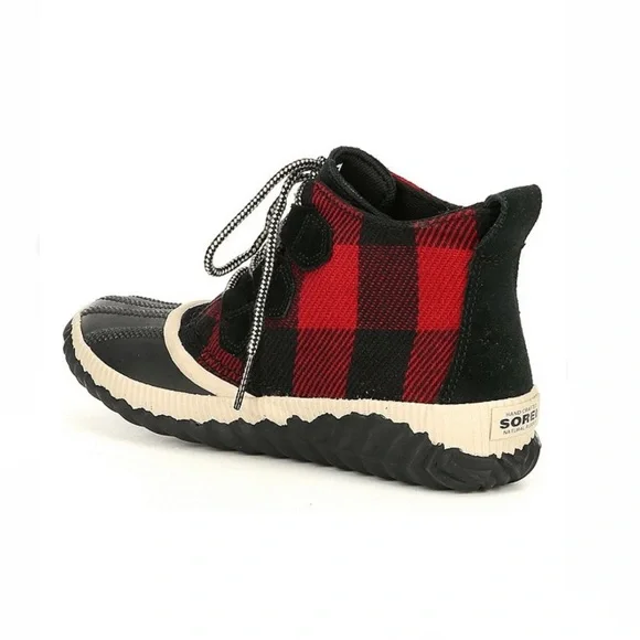 SOREL Out N About Waterproof Buffalo Plaid Booties - Picture 2 of 5